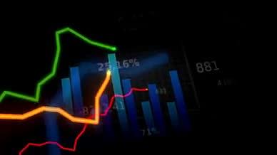 金融股市经济走势数据分析业绩分析无缝循环视频的预览图